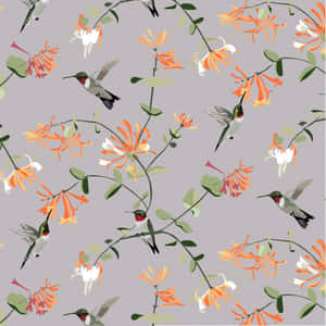 Floral And Orange Blossom Designer Wallpaper