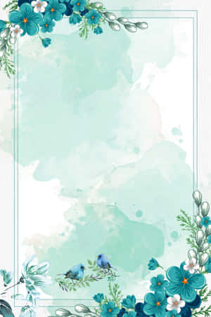 Floral Bird Frame Template Wallpaper