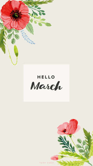 Floral Border Cute March Wallpaper