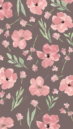 Floral Brown Green Phone Wallpaper