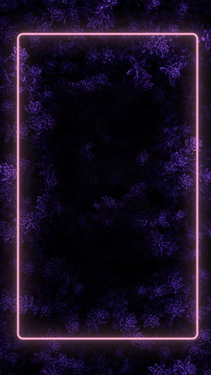 Floral Dark Purple With Border Wallpaper