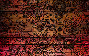 Floral Flourishing Wood Texture Wallpaper