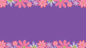Floral Frame Purple Background Wallpaper