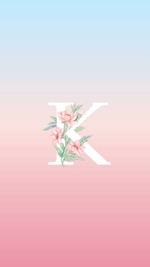 Floral Gradient K Alphabet Wallpaper
