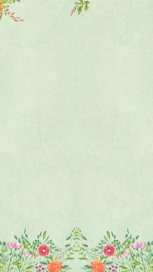 Floral Mint Green Whatsapp Chat Wallpaper