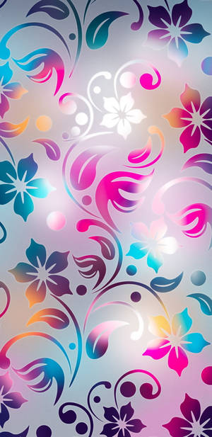 Floral Pattern Neon Phone Wallpaper