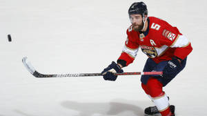 Florida Panthers Canadian Player Aaron Ekblad High Angle Shot Wallpaper