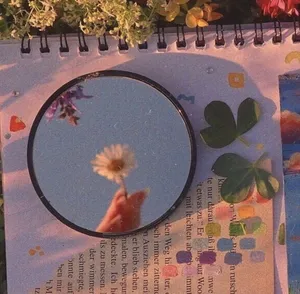 Flower Mirror Cottagecore Desktop Wallpaper