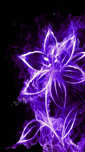 Flower Neon Purple Iphone Wallpaper