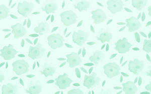 Flower Pastel Green Aesthetic Laptop Wallpaper