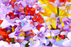 Flowers Abstract Art Wallpaper