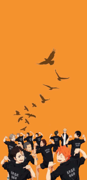 Fly High With The Karasuno Team! Wallpaper