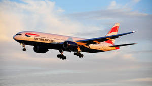 Flying Airplane From British Airways Sunny Day Wallpaper