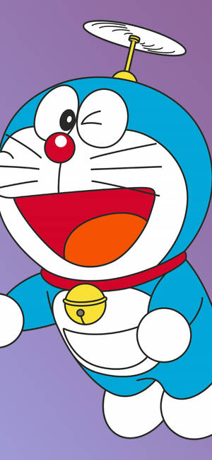 Flying And Winking Doraemon Iphone Wallpaper