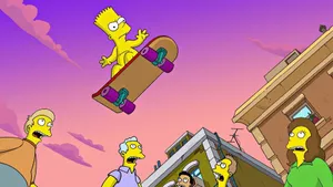 Flying Bart Simpson Aesthetic Wallpaper