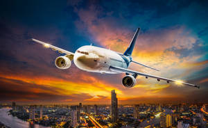 Flying City Airplane Wallpaper