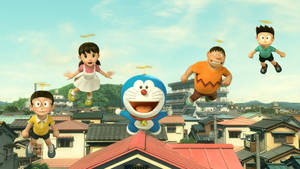 Flying Doraemon 3d Characters Wallpaper