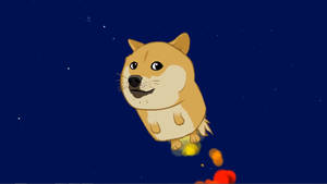 Flying Rocket Doge Meme Wallpaper