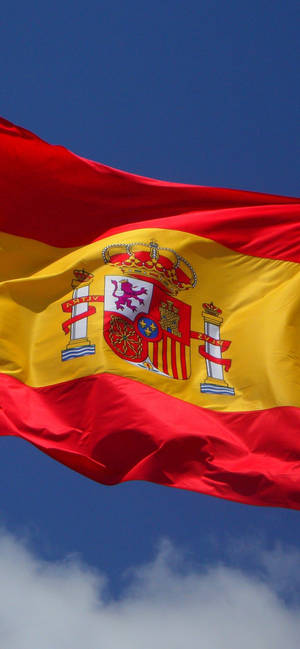 Flying Spain Flag Coat Of Arms Wallpaper