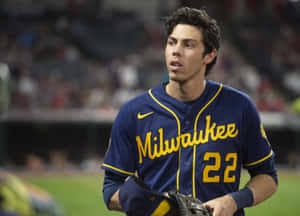 Focused Baseball Player Milwaukee22 Wallpaper