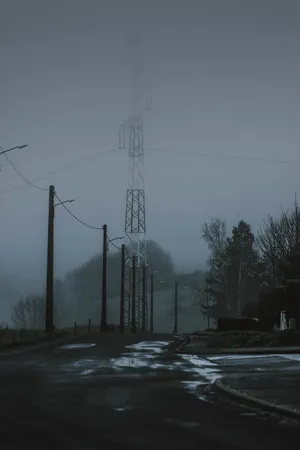 Foggy Aesthetic Electric Tower Wallpaper