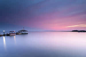 Foggy Pier Natural Background Wallpaper