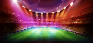 Football Stadium Reddish Pink Lights Wallpaper