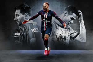 Football Superstars Messi And Neymar Teaming Up To Score. Wallpaper