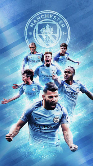 Football Team With The Manchester City Logo Wallpaper