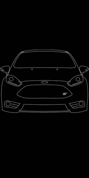 Ford Fiesta Minimalist Black Phone Wallpaper