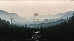 Forest And Mountain Rainmeter Design Wallpaper