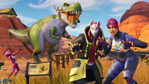 Fortnite Battle Royale Characters With Dinosaur Wallpaper