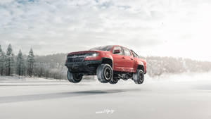Forza Horizon 4 4k Truck Jumping On Snow Wallpaper