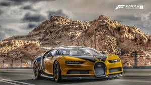 Forza Motorsport 7 Yellow Bugatti Chiron Wallpaper