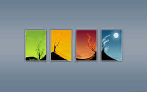 Four Seasons Digital Art Wall Decoration Wallpaper