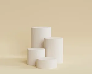 Four White Cylinders 3d Android Phone Wallpaper