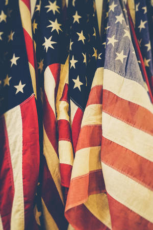 Fourth Of July American Flags Wallpaper