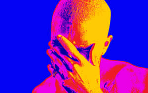 Frank Ocean Standing In A Studio With His Laptop. Wallpaper