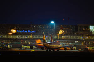 Frankfurt Airport With Parked Lufthansa Airplane 4k Wallpaper