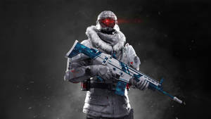 Free Fire 4k Winter Armor With Gun Wallpaper