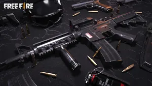 Free Fire Bundle Ammo And Rifle Wallpaper