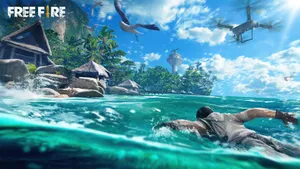 Free Fire Bundle Beach-themed Wallpaper