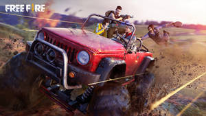 Free Fire Bundle Red Vehicle Wallpaper