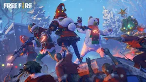 Free Fire Bundle Santa's Help Wallpaper