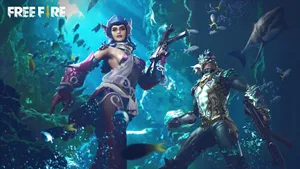 Free Fire Bundle Underwater Skins Wallpaper
