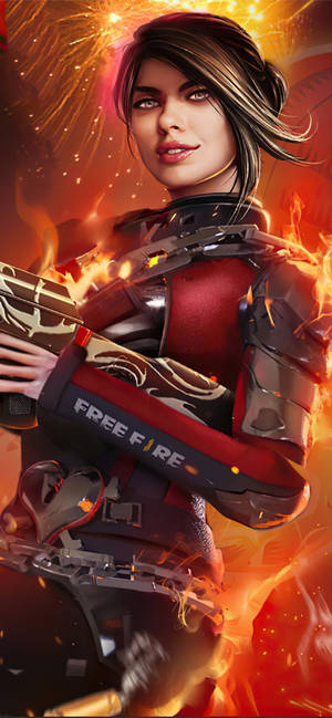 Free Fire Season 1: Fierce Battle In Red Body-suit Wallpaper