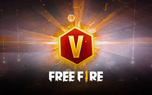 Free Fire V Badge Banner Wallpaper