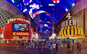 Fremont Street Panoramic Shot Wallpaper