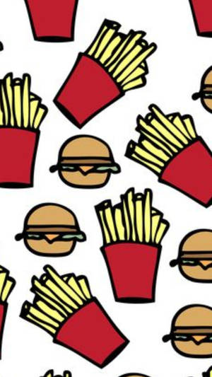 French Fries And Burgers Wallpaper