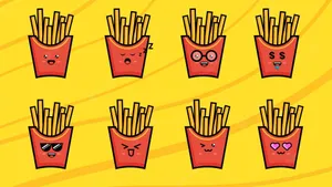 French Fries Emoji Art Wallpaper